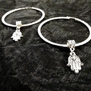 Hamsa Charm Hoops